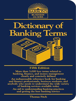 cover image of Dictionary of Banking Terms